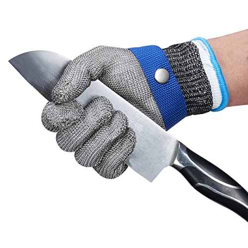 ThreeH Arbeitshandschuhe Schnittfester Edelstahl 316L Drahthandschuhe Schutzstufe 5 Schutz für die Küche Metzger arbeiten GL09 S(Ein Handschuh) von ThreeH