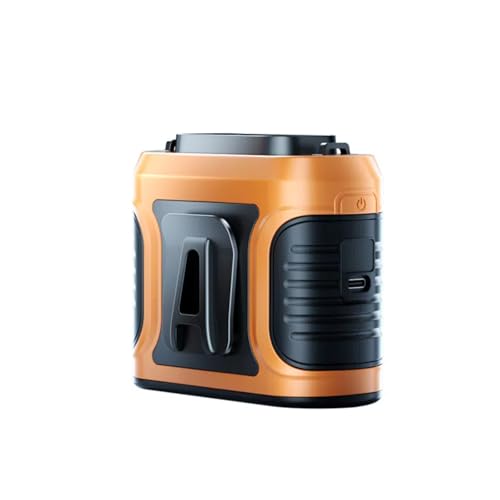ThreeH Clip-Ventilator Tragbarer Clip-Ventilator für die Taille Zwei Lüftungsöffnungen Starker Luftstrom Intelligentes Digitaldisplay Wiederaufladbar Orange von ThreeH