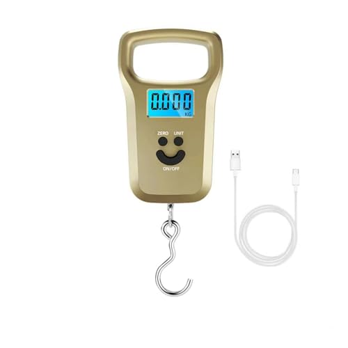 ThreeH Digitale Hängeangelwaage 50Kg/110Lbs LCD Display Typ-C Aufladbar ABS Material Gold ThreeH Digitale Hängeangelwaage 50Kg/110Lbs LCD Display Typ-C Aufladbar ABS Material Gold von ThreeH