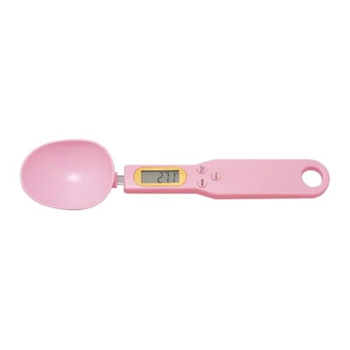 ThreeH Digitale Messlöffel Waage 0.5Kg/1.1Lbs Lebensmittel Hochpräzise mit LCD Display (Pink) von ThreeH