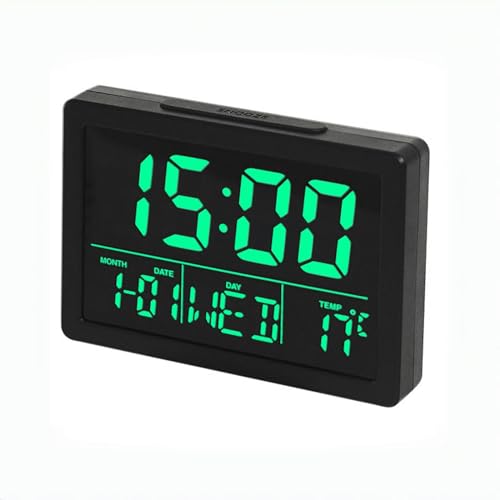 ThreeH Digitaler Wecker Lautstärke & Helligkeit Einstellbare Kalenderuhr mit Tag Datum Temperatur Schlummerfunktion 12/24H Uhr für Home Office Grün, H-AE17Green ThreeH Digitaler Wecker Lautstärke & Helligkeit Einstellbare Kalenderuhr mit Tag Datum Temperatur Schlummerfunktion 12/24H Uhr für Home Office Grün, H-AE17Green von ThreeH