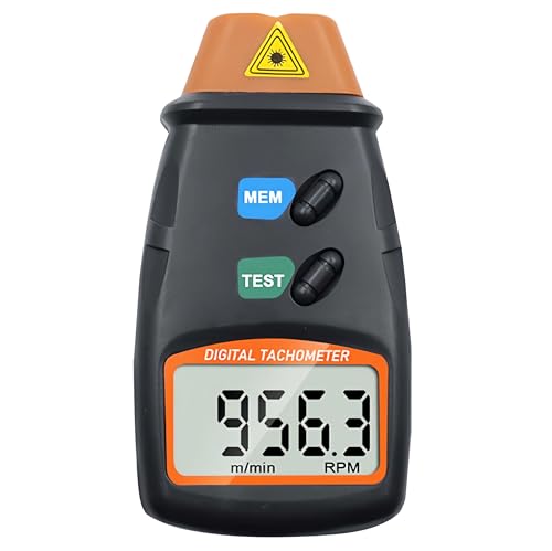 ThreeH Digitales Tachometer Berührungsloses LCD-Fototachometer Handheld RPM Tester Meter Motor Geschwindigkeit Gauge für Motor Räder Drehbank Elektrische Lüfter mit Batterien enthalten von ThreeH