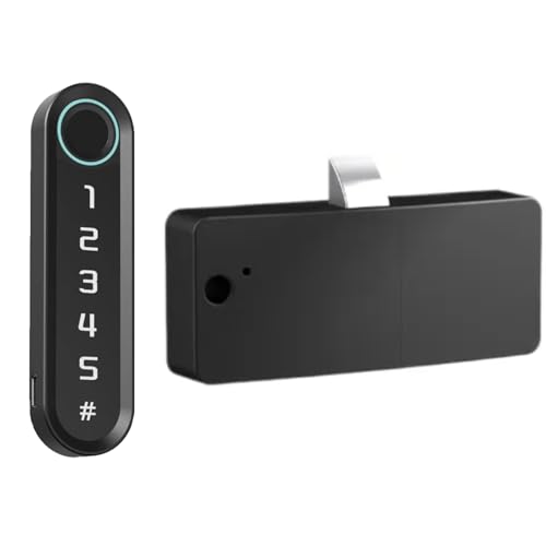 ThreeH Fingerabdruck-Schrankschloss mit 100 Benutzercodes, Typ C, Notstrom, einfache DIY-Installation, passend für Schränke, Schreibtische für einzelne Schranktür von ThreeH