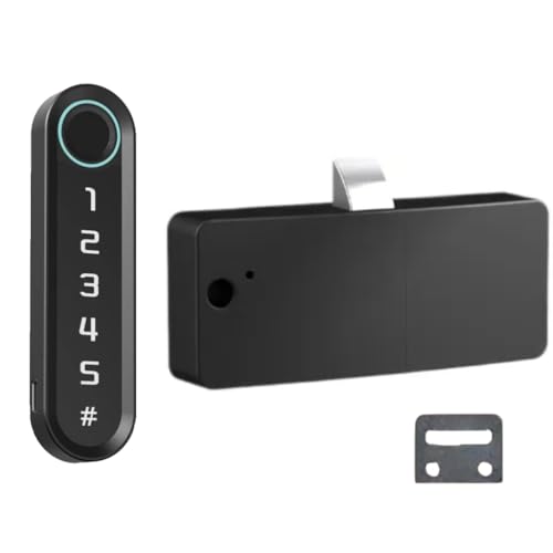 ThreeH Fingerabdruck-Schubladenschloss, schnelles Entriegeln, schlüsselloser Zugang, digitales Smart-Schloss für Zuhause, Büro, Doppelschranktüren von ThreeH