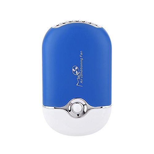 ThreeH Handheld Mini USB Lüfter Eingebaute Lithium Batterie Klimaanlagen Travel wiederaufladbare Lüfter F015,Blue von ThreeH