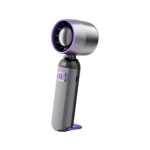 ThreeH Handventilator 100 Geschwindigkeitsstufen USB C wiederaufladbar Leiser Ventilator mit starkem Luftstrom für Reisen Outdoor Home Office GrauLila von ThreeH