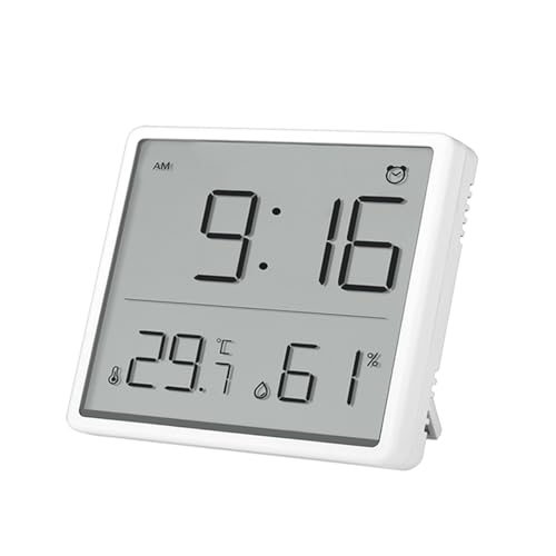 ThreeH LCD Wecker mit Feuchtigkeitssensor & Magnet Wanduhr für Nachttisch Wohnzimmer Studentenzimmer von ThreeH