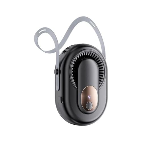 ThreeH Mini-Clip-Ventilator Persönlicher Kühler 5 Geschwindigkeitsstufen Kühle Luft LED-Digitalanzeige Leiser Betrieb Luftverteilung über den gesamten Körper Schwarz von ThreeH