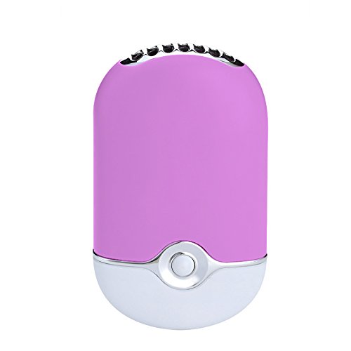ThreeH USB Ventilator Leise Mini-Klimaanlage Reisehand USB aufladbare Lüfter Luftreiniger Ventilator F015,Purple von ThreeH