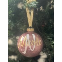 4-Zoll-Personalisierte Glitter Ornament Mit Initial Und Name von ThreeJanesCreations