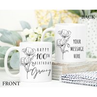 100. Geburtstagsgeschenk Für Frauen Uk, Sie, Personalisierter Geburtstagsbecher, Personalisiertes Geschenk Oma, Schwester, Frau Tante von ThreeQuarks