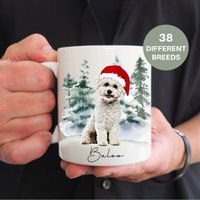 Bichon Frise Personalisierter Hundebecher, Hundebesitzer Geschenk, Hundeliebhaber Hund Mama Tasse, Weihnachtsgeschenk von ThreeQuarks