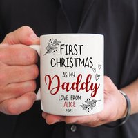 Daddy First Christmas Mug, 1st 2023, New Dad Gift, Geschenk Für Dad, Photo Babys Erstes Weihnachten, Ihn De von ThreeQuarks