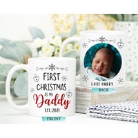 Daddy First Christmas Tasse, Fototasse 1st Weihnachtsgeschenk 2023, Neues Papa Geschenk, Geschenk Für Papa, Fotobecher, Babys Erstes Weihnachten von ThreeQuarks