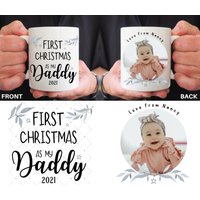 Daddy First Christmas Tasse, Fototasse 1st Weihnachtsgeschenk 2023, Neues Papa Geschenk, Geschenk Für Papa, Fotobecher, Babys Erstes Weihnachten von ThreeQuarks