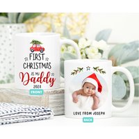 Daddy First Christmas Tasse, Fototasse 1st Weihnachtsgeschenk 2023, Neues Papa Geschenk, Geschenk Für Papa, Fotobecher, Babys Erstes Weihnachten von ThreeQuarks