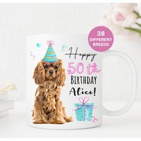 Geburtstagsgeschenk Für Hundeliebhaber, Cavalier King Charles Spaniel Personalisierte Hundebecher, Hund Mama Papa Becher, Hundebesitzer Geschenk von ThreeQuarks