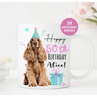 Geburtstagsgeschenk Für Hundeliebhaber, Cocker Spaniel Personalisierte Hundebecher, Hund Mama Dad Becher, Hundebesitzer Geschenk, Benutzerdefinierte von ThreeQuarks