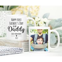 Happy First Father Es Day Personalisierte Tasse, Geschenk Für Papa, Neuer Papa Geburtstagsbecher, Grandad, Ihn, Beste von ThreeQuarks