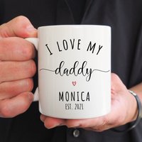 I Love My Daddy, Papa Erster Weihnachtsbecher, Becher Für Papa, Neues Geschenk, Geschenk Namensbecher, Baby Es First Christmas von ThreeQuarks