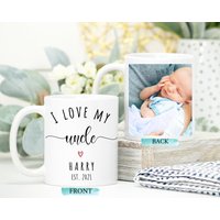 I Love My Uncle, Personalisierter Fotobecher, Onkel Tasse, Geburtstagsgeschenk Uk, Neuer Onkel, Zu By, Erster Geburtstag Geschenk von ThreeQuarks