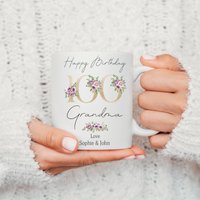 Personalisierte 100. Geburtstag Tasse, Beste Nana Ever Oma Nanny Kaffeetasse, Großmutter Geschenk, Geschenkidee, Geburtstagsgeschenk von ThreeQuarks