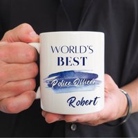 Weltbester Polizeioffizier Becher, Polizei Cadet Tasse, Akademie Abschluss Geschenk, Geschenke, Lustige Danke Neue Stelle von ThreeQuarks