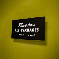 Bitte Hinterlassen Sie Alle Pakete Mid-Century Oder Ihren Benutzerdefinierten Text Laser Cut Typografie Retro 50Er 60Er Modern Script Lettering von ThreeStepsAhead