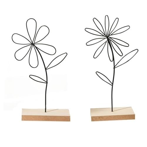 Aufsteller Blumen Vögel Deko Metall Gold,Deko Frühling Innen Holzdeko Hinstellendeko Fensterbank ,Osterdeko Wohnzimmer Deko Wohnzimmer Modern Deko Esstisch Tischdeko (1, 2er Set Aufsteller Blume) von Threegoat