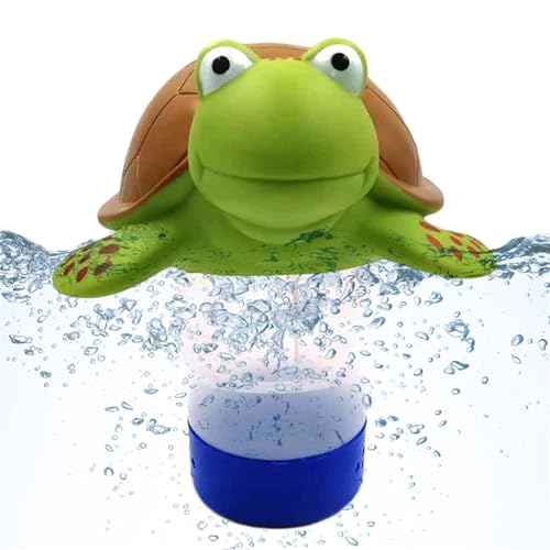 Schildkröte Chlordosierschwimmer | Krokodil Pool Dosierschwimmer Für 1- Und 3-Zoll-Tabletten | Dosierung Pool Chemischen Spender | Chlor Dosierer Chemikalien Spender Für Alle Tabs Und Chlortabletten von Threegoat