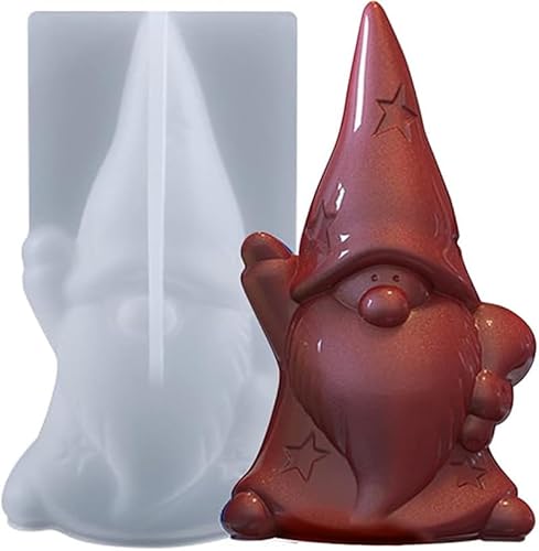 Weihnachten Zwerg 3D Kerzenform Silikonform Silikon Kerzen Formen Gießen, DIY Handgemachte Kerzen Gießform 3D Weihnachten Candle Silikonformen, Kerzen Seifenform Für Handarbeit Ornamente Duftkerze von Threegoat