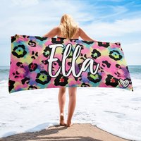 Gepard Strandtuch - Tie Dye Handtuch Personalisiertes Benutzerdefiniertes Badetuch von ThreepurpleOwls