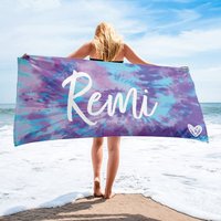 Tie Dye Handtuch - Personalisiertes Benutzerdefiniertes Badetuch Strandtuch Pastell Blaues von ThreepurpleOwls