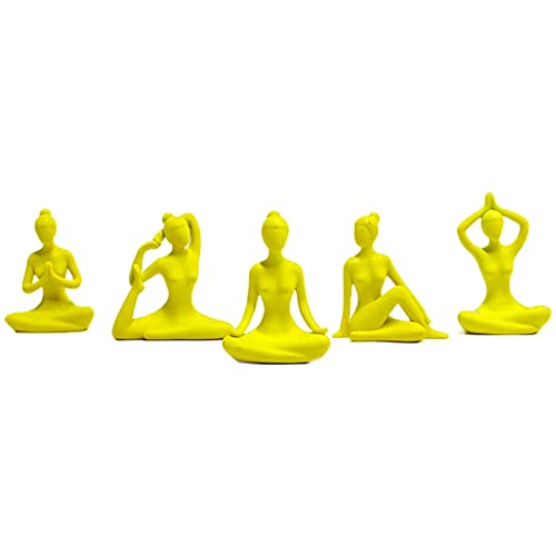 Thrivinger 5 Stück Yoga-Statue, Meditationsfigur, Yoga-Meditation, kleine Artikel zur Heimdekoration von Thrivinger