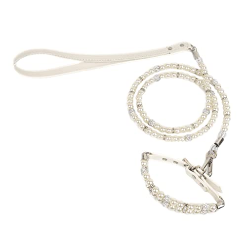 Thrivinger Halsband für Perlenkette für Hunde - Verstellbare Perlenhalsbänder für mittelgroße Hunde - Katzenzubehör mit Strasssteinen für Haustiere von Thrivinger