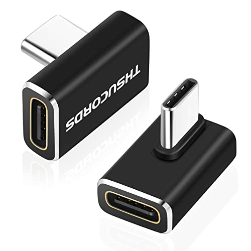 Thsucords 90 Grad USB C Adapter 2 Stück, USB Typ C 3.2 100W 20Gbit/s Stecker auf Buchse Recht Winkliger Verlängerung sanschluss, 4K@60Hz Video Extender für Steam Deck, Switch, MacBook von Thsucords