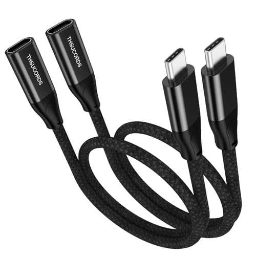 Thsucords 100W USB C Verlängerungs Kabel 0,5M 2 Stück, 10Gbps Stecker auf Buchse Kabel Datenübertragung Type C 20V/5A Schnelllade Unterstützt 4K@60Hz Thsucords 100W USB C Verlängerungs Kabel 0,5M 2 Stück, 10Gbps Stecker auf Buchse Kabel Datenübertragung Type C 20V/5A Schnelllade Unterstützt 4K@60Hz von Thsucords