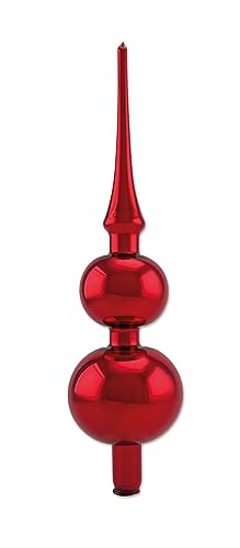 Thüringer Glasdesign - Doppelspitze 31 cm, mundgeblasene Baumspitze aus Glas, Glanz, Christbaumkugeln, Christbaumschmuck, Dekoration von Thüringer Glasdesign