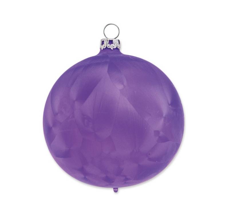 Thüringer Glasdesign Christbaumschmuck Weihnachtskugel violett eis violett eis 8cm von Thüringer Glasdesign