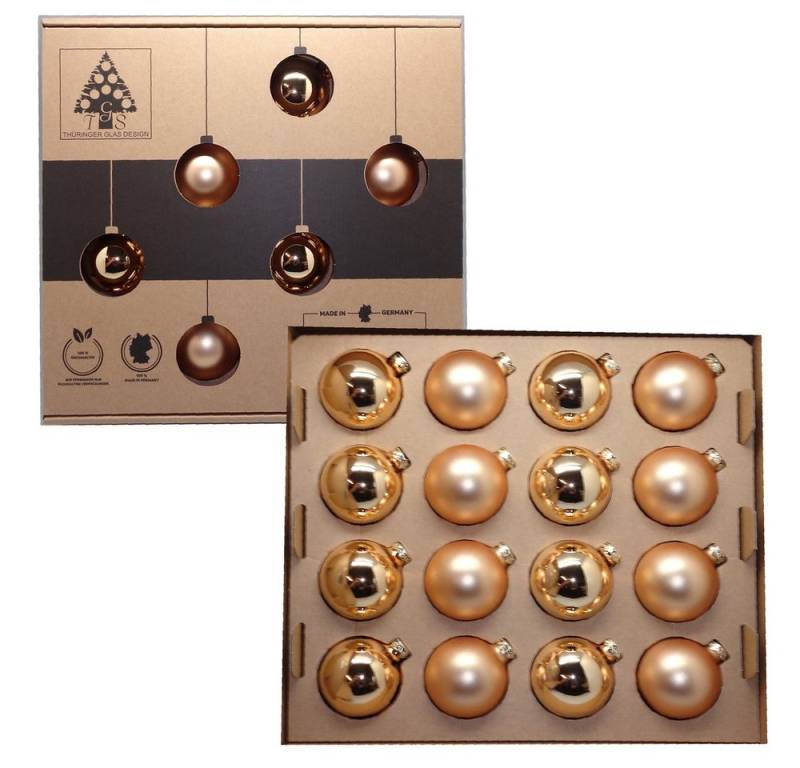 Thüringer Glasdesign Christbaumschmuck Weihnachtskugeln glanz/matt altgold 6cm 12 Stück Thüringer Glasdesign Christbaumschmuck Weihnachtskugeln glanz/matt altgold 6cm 12 Stück von Thüringer Glasdesign
