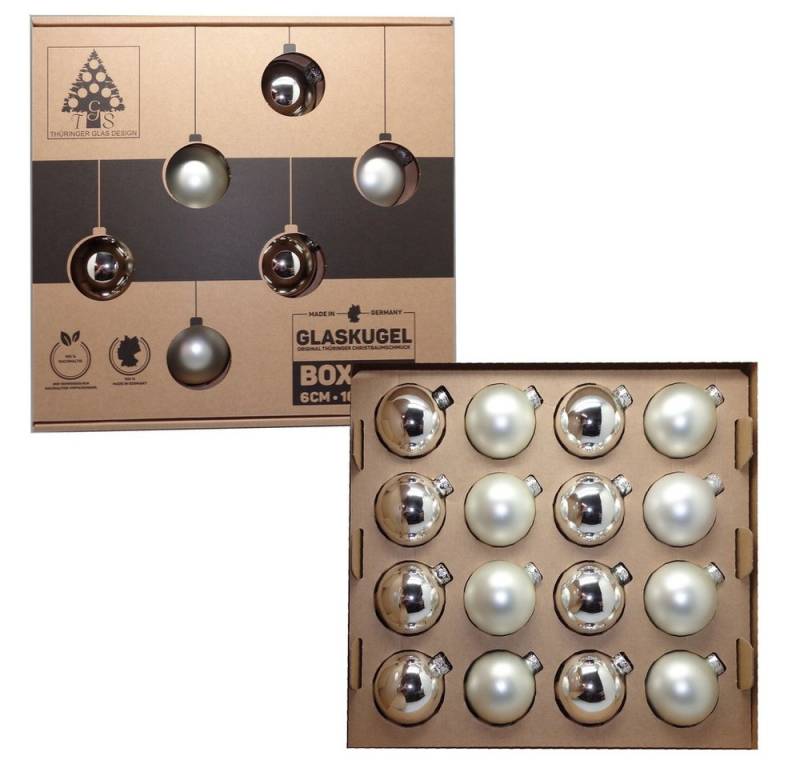 Thüringer Glasdesign Christbaumschmuck Weihnachtskugeln glanz/matt silber 6cm 13 Stück Thüringer Glasdesign Christbaumschmuck Weihnachtskugeln glanz/matt silber 6cm 13 Stück von Thüringer Glasdesign
