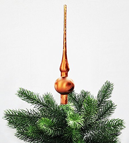 Jack Christbaumspitze Thüringer Glas 28cm Spitze Mundgeblasen Eislack Glanz Matt, Farbe:Braun Eislack von Thüringer Glasdesign
