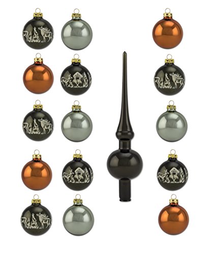 Thüringer Glas Design Christbaumschmuck, Adventure, 16-Teilig Uni, Deko, Spitze von Thüringer Glasdesign