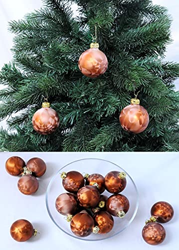 Thüringer Glas Eislack Christbaumkugeln Braun Weihnachtskugeln 4 5 6 7 8 cm, Größe:Ø 4 cm (16 Kugeln) von Thüringer Glasdesign