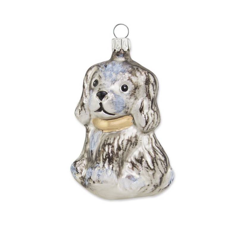Thüringer Glasdesign Christbaumschmuck Christbaumschmuck Hund matt altsilber 10cm Thüringer Glasdesign Christbaumschmuck Christbaumschmuck Hund matt altsilber 10cm von Thüringer Glasdesign