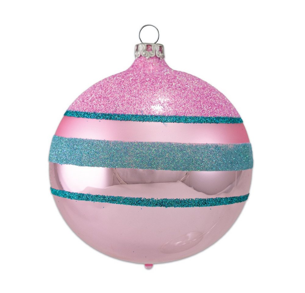 Thüringer Glasdesign Christbaumschmuck Weihnachtskugel glanz kamelie 8cm von Thüringer Glasdesign