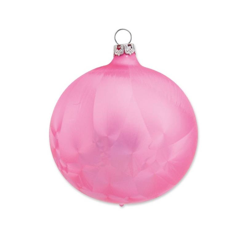 Thüringer Glasdesign Christbaumschmuck Weihnachtskugel pink eis 8cm von Thüringer Glasdesign