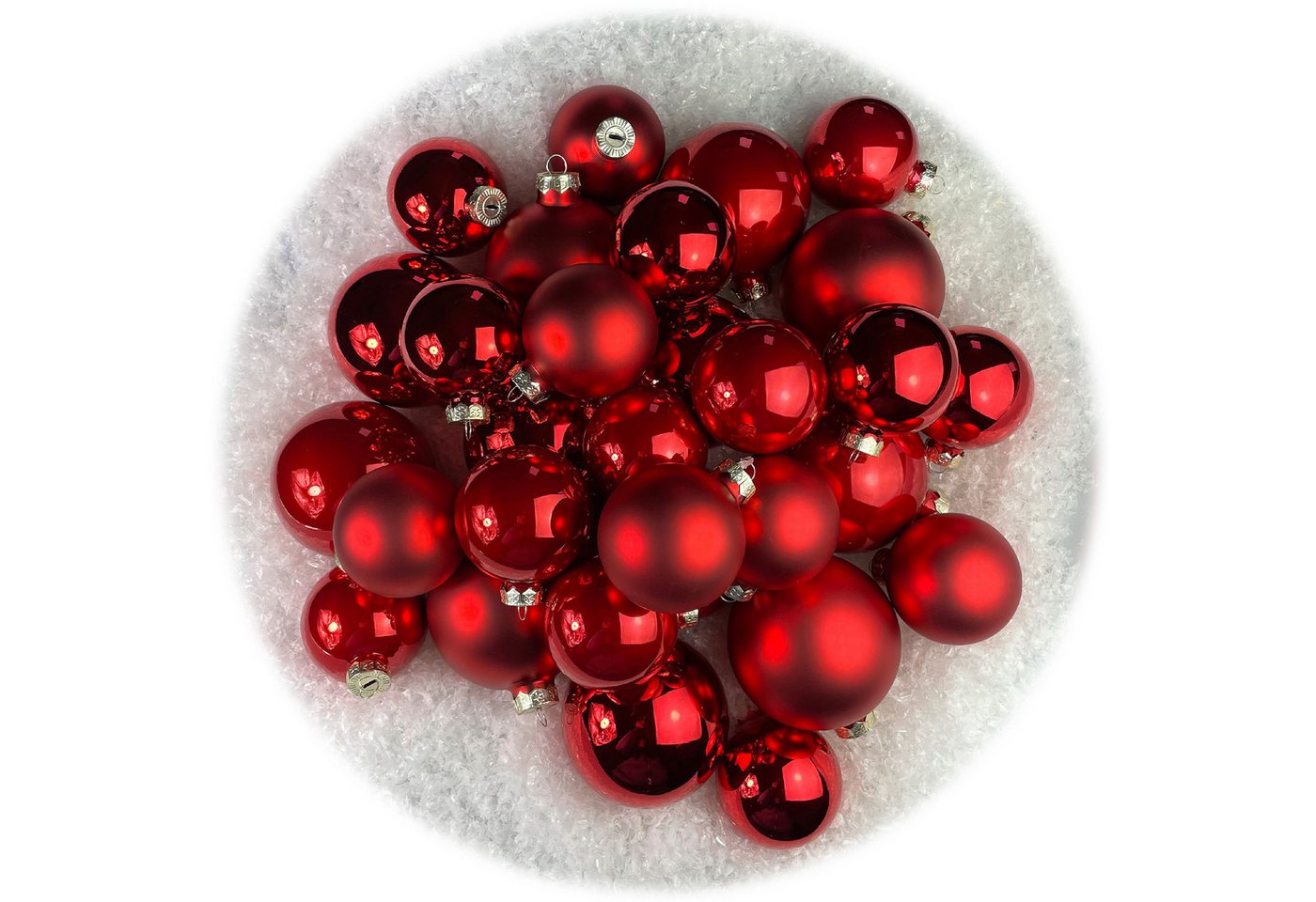 Thüringer Glasdesign Weihnachtsbaumkugel 30-teiliges Christbaumkugel-Sortiment aus Glas, Weihnachtsschmuck, aus Glas von Thüringer Glasdesign