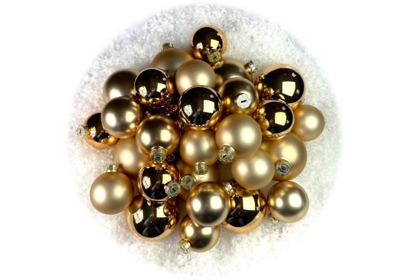 Thüringer Glasdesign Weihnachtsbaumkugel 30-teiliges Christbaumkugel-Sortiment aus Glas, Weihnachtsschmuck, aus Glas von Thüringer Glasdesign