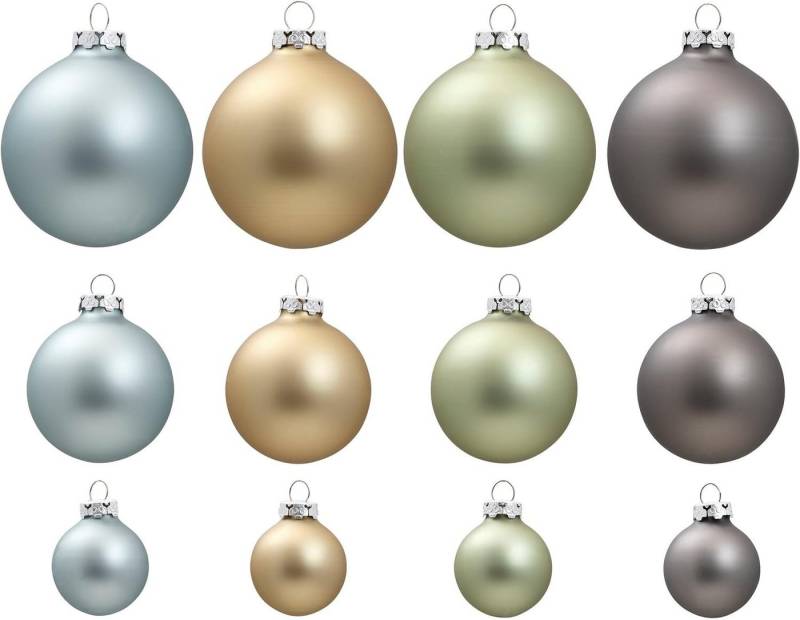 Thüringer Glasdesign Weihnachtsbaumkugel Christbaumkugeln aus Glas, 40 tlg. Set, Weihnachtsbaum-Schmuck, Glas von Thüringer Glasdesign